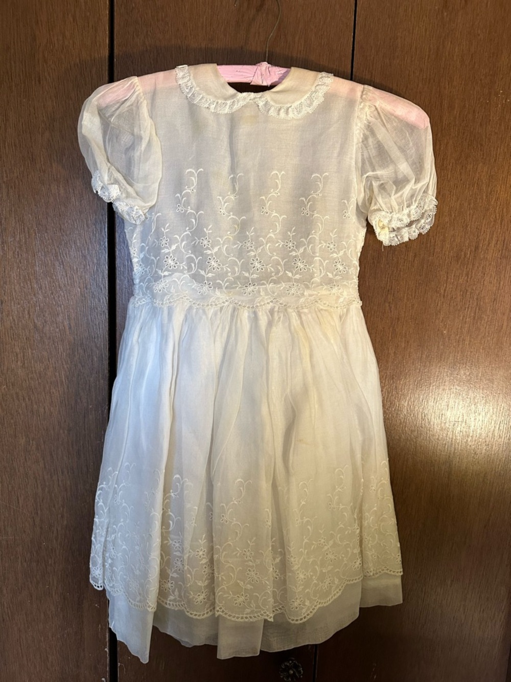 Vintage 50’s Classic White Embroidered Kids Dress